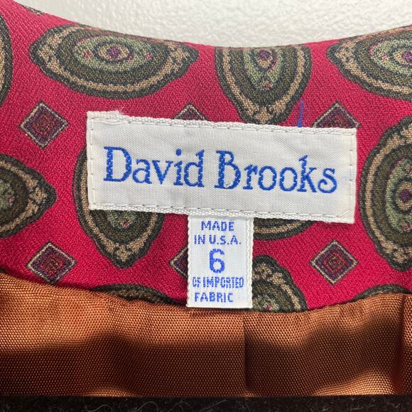 Vintage David Brooks Vest Classic Tailored Paisley Lined Preppy Academia size 6 - Picture 8 of 9
